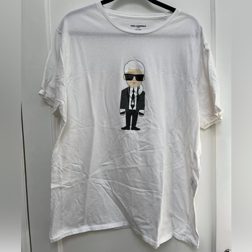 Karl Lagerfeld Men's Size XXL T-Shirt Top Graphic Print Short Sleeve Crew Neck